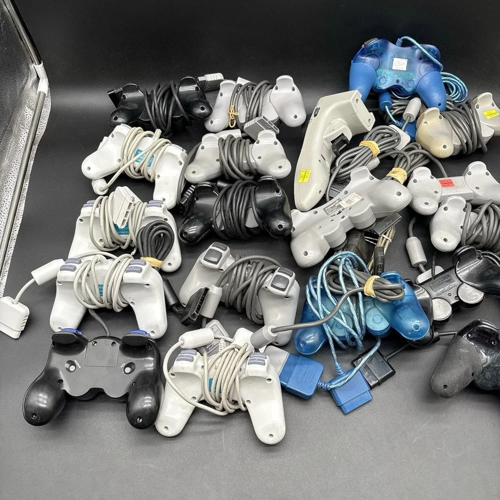 PlayStation 1 & 2 Controller Lot Of 19 Controllers Untested As Is